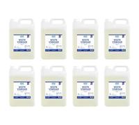 Harbour Housewares White Vinegar - 40L (8x 5L Bottles) - Food Grade 5% Spirit Distilled Vinegar for All-Purpose Cleaning, Pickling, Baking, Cooking, Laundry, Marinating, Stain Remover and Weed Killer