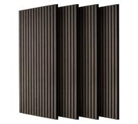 Harbour Housewares Wooden Acoustic Wall Panels 120x60cm Grey Black 4 Pack | 4 x 120x60cm Acoustic Wall Panels, Grey Slats, Black Polyester Backing, MDF Core, Real Wood Veneer, Vertical Or Horizontal