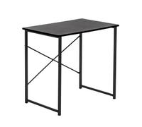 Harbour Housewares Wooden Computer Desk - Black/black - Pc Computer Workstation Laptop Tubular Steel Compact Wooden Office Desk