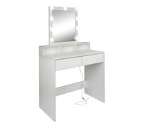 Harbour Housewares Wooden Dressing Table with LED Lights - White Harbour Housewares White