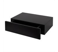 Harbour Housewares Wooden Floating Shelf With Drawer - 40Cm - Black