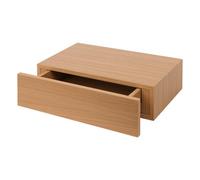 Harbour Housewares Wooden Floating Shelf With Drawer - 40Cm - Light Oak