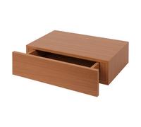 Harbour Housewares Wooden Floating Shelf With Drawer - 40Cm - Walnut