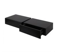 Harbour Housewares Wooden Floating Shelves With Drawer - 40Cm - Black - Pack Of 2
