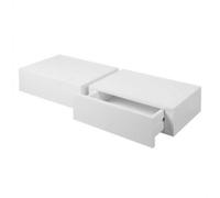 Harbour Housewares Wooden Floating Shelves With Drawer - 40Cm - White - Pack Of 2