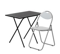 Harbour Housewares Wooden Folding Desk & Chair Set Durable Space Saving Office Study Set in White Harbour Housewares White