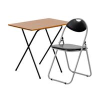 Harbour Housewares Wooden Folding Desk & Chair Set - Natural/black