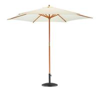 Harbour Housewares Wooden Garden Parasol & Base Set - 2.7M - Natural