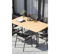 Harbour Lifestyle Cloverly 6 Seat Rectangular Dining With Teak Table In Charcoal Charcoal One Size