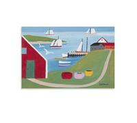 Harbour Scene By Maud Lewis Poster Canvas Wall Art Poster Decorative Modern Home Print Picture Artworks Posters 08x12inch(20x30cm)