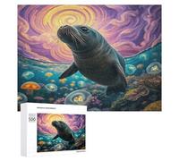Harbour Seal 1000Pc Jigsaw Puzzles Adults Children Paisaje Edificio Jigsaws Post-Retirement Leisure Challenging Puzzle Great Gift Seniors Stress Reliever 500 PCS