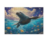 Harbour Seal 300 Piece Jigsaw Puzzle for Adults Paisaje Edificio Snow Day Activity Indoor Fun No Dust Pieces Great Gift for Neighbors 300 PCS