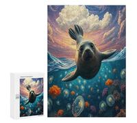 Harbour Seal 300Pc Jigsaw Puzzles Adults Children Paisaje Edificio Jigsaws Post-Retirement Leisure Challenging Puzzle Great Gift Seniors Stress Reliever 300 PCS