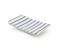 Harbour Stripe Ceramic Soap Dish | Nautical Bathroom Kitchen Soap Storage Holder Tray | Decorative Hand Soap Dish Bathroom Accessory