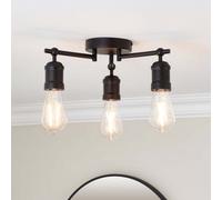 Harbour Studio Kyron Matt Steel Black 3 Lamp Bathroom Led Ceiling Light