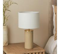 Harbour Studio Rubia Cylinder Satin Beige & White Table Lamp
