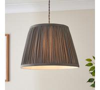 Harbour Studio Serena Charcoal Cotton Effect Pleated Conical Lamp Shade (D)30Cm