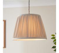 Harbour Studio Serena Warm Grey Cotton Effect Pleated Conical Lamp Shade (D)30Cm