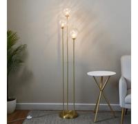 Harbour Studio Taelyn Classic Satin Clear Gold Effect 3 Lights Led Floor Lamp