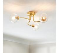Harbour Studio Taelyn Satin Glass & Steel 3 Lamp Ceiling Light