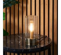 Harbour Studio Weston Cylinder Clear Antique Brass Effect Table Lamp