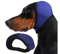 Harbyel Dog Ear Muffs & Swim Cap and No Shake Ear Wrap for Bathing, Hematoma, Drying & Noise Anxiety Relief - Elastic Waterproof Ear Protection with Calming Hoodie for Grooming