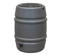 Harcostar 168L Standard Water Butt - Grey Recycled Hdpe, Includes Hose Coupler Tap & Child Safe Lid, 168L Capacity
