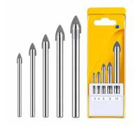 Hard Alloy Glass Drill Bit Set 5 Sizes For FOR Tile Mirror Marble Applications With Reduced Fracture Risk