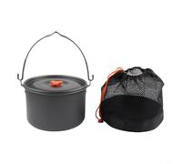 Hard Anodized Aluminum Camping Pot 4L Fast Heating(Orange lid)