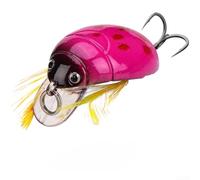 Hard Bait Fishing Lure for Bass & Trout, Floating For Beetle Model with Sound Vibrations from Noise Balls, High Reflectivity 3D Eyes and Strong Treble Hooks for Better Catch Rate (E)