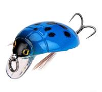 Hard Bait Fishing Lure for Bass & Trout, Floating For Beetle Model with Sound Vibrations from Noise Balls, High Reflectivity 3D Eyes and Strong Treble Hooks for Better Catch Rate (C)