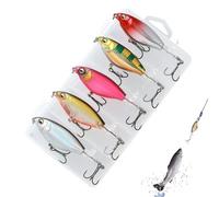 Hard Bait Hooks for Water Bait, Barbed Lure Hooks Kit | Sharp Treble Baits, 5 Pieces Artificial Bait, Set of Equipment From, for River Pond Lake