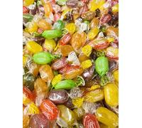 Hard Boiled Sweet Mix - Wrapped Traditional Retro Sweets - Chocolate Limes - Rhubarb and Custard, Sherbet Lemons, Blackcurand and Liquorice, Barley Sugar and More -1kg Gift Pouch