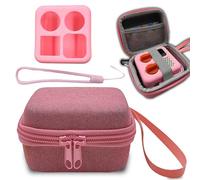 Hard Carrying Case and Silicone Skin Cover for YOTO Mini Screen-Free Bluetooth Audio Player, Compatible Accessories for Yoto Mini Make Your Own Card - Kids Screen-Free Bluetooth Audio Player (Pink)