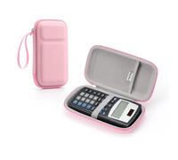Hard Carrying Case Compatible with Texas Instruments TI-84 Plus CE/TI-30XIIS/TI-34, fx-115ES/300ES/991ES Plus/CATIGA/IPEROT Scientific/Graphing Calculators, Portable Travel Organizer Bag (Pink)