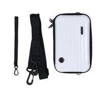 Hard Carrying Case for Action Cameras, Shockproof Storage Bag with Straps for Stabilizer, Phone Clips, Lights, Mounting Brackets, Data Cables. PC Nylon Material (White)