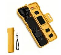 Hard Carrying Case for DJI Osmo Pocket 4/3 Creator Combo Accessories, Built-in 3 Magnetic Filter Slots, 2 SD Card Storage Slots and Portable Wristband (Yellow)