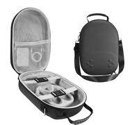 Hard Carrying Case for Meta Quest 3 Quest 3S VR Headset Shockproof Waterproof EVA Hard Shell Travel Storage Bag with Mesh Pocket Adjustable Strap Grey Black (Black)