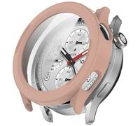 Hard Case Compatible with Xiaomi Watch S5, HD Clear Built-in 9H Tempered Glass Screen Protector, Full Protection Slim Cover for Xiaomi Watch S5 (Pink)