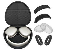 Hard Case for AirPods Max Supports Sleep Mode, Travel Carrying Headphone Case with AirPods Max Clear Ear Cups Cover/Silicone Earpad Case/Headband Cover,AirPod Max Protective Portable Storage Bag,Black