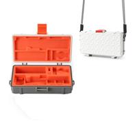 Hard Case for DJI Osmo Pocket 4, Waterproof Hard-Shell Protective Case for Osmo Pocket 4 Creator Combo Accessories Storage Box with Carabiner & Lanyard (Gray-White (All-in-One Kit))