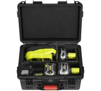 Hard Case for Ryobi 18v Battery Storage - Waterproof & Shockproof Power Tool Bag for Organizer Storage Box with 4 Adjustable Dividers for Ryobi Battery Holder 1.5-9.0 Ah (Case Only)