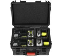 Hard Case for Ryobi 18v Battery Storage - Waterproof & Shockproof Power Tool Bag for Organizer Storage Box with 4 Adjustable Dividers for Ryobi Battery Holder 1.5-9.0 Ah (Case Only)