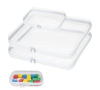 Hard Case Transparent Storage Box with Double Zipper and Lid for Toys and Cosmetics Travel, transparent, 2L+1S, Transparent