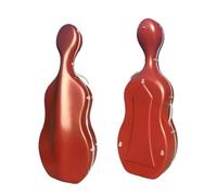 Hard Cello Case ABS Lightweight Light Carbon Fiber Cello Box | 3kg without Rollers or Handles, Paired with Colored Rubber Strip Hard Case(4 4 matte wine red)