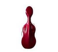 Hard Cello Case ABS Lightweight Light Carbon Fiber Cello Box | 3kg without Rollers or Handles, Paired with Colored Rubber Strip Hard Case(4 4 wine red)