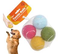 Hard Chew Dog Toys - Super Durable 4-Pack Squeaky Balls For Powerful Jaws | Puppy Chew Toys For Aggressive Biters | Recovery & Training Balls