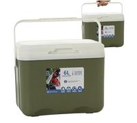 Hard Cooler Food Grade 6L Insulated Cooler Box Portable PP Ice with Handle Heavy Duty Airtight for Drinks, Food, Camping, Car, Fishing, Green Box