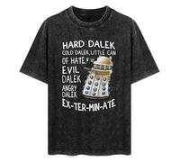 Hard Dalek Cold Dalek Little Can of Hate Evil Dalek Angry Dalek Exterminate Men's T-Shirt Graphic Shirts Unisex Black Tee 3XL