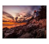 Hard Difficult Challenging Puzzle for Teens 500pc Jigsaw Puzzles-Bass,harbor,headlight,lighthouse,sunset 52x38cm